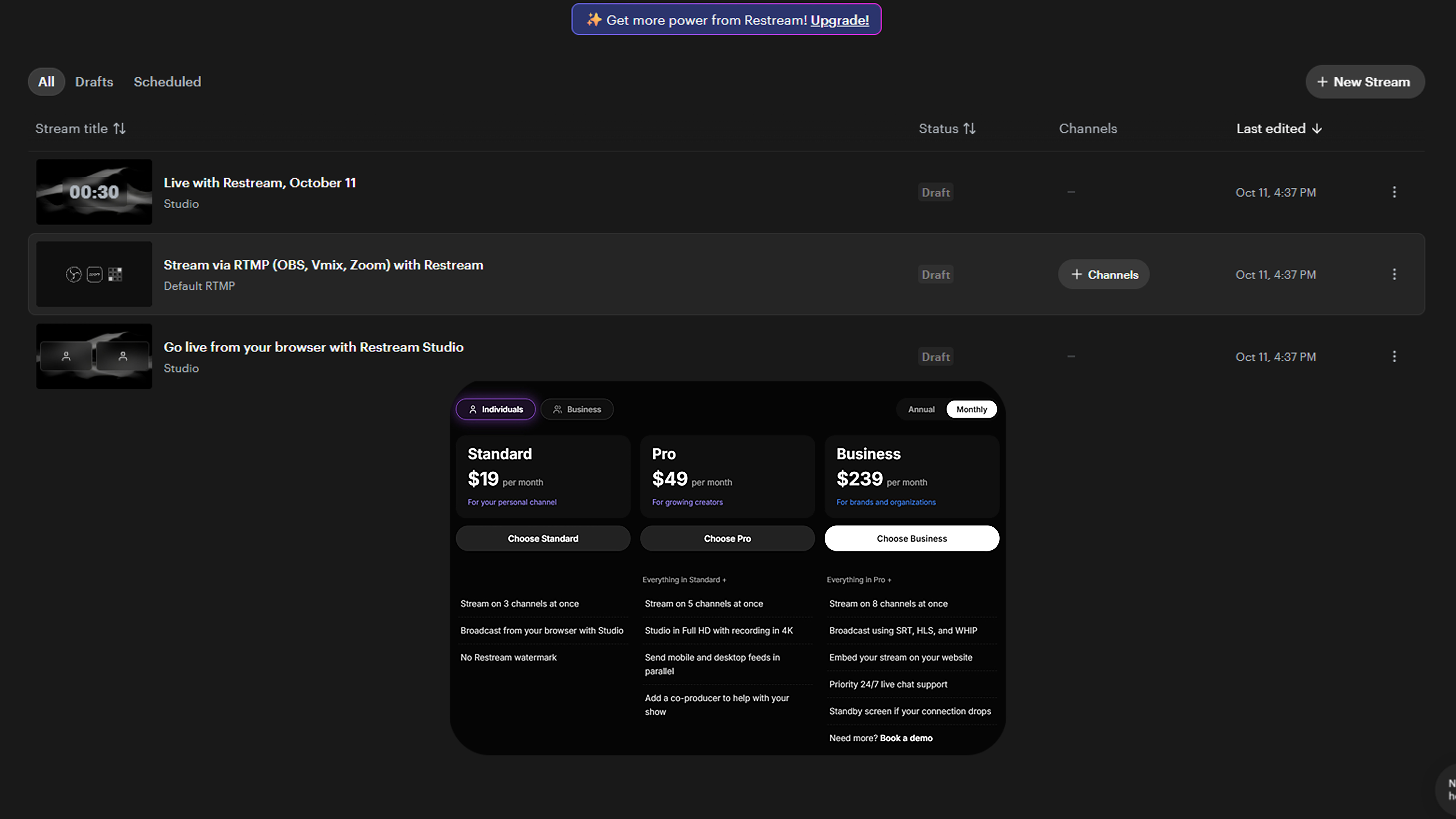 restream-panel-pricing